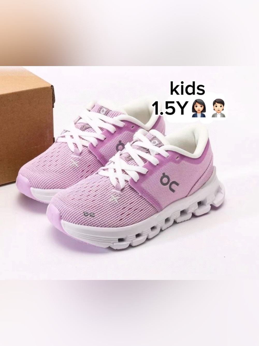 On Running Kids' Cloud X4 purple & white Running Shoes ideals brand wear(1.5Y)